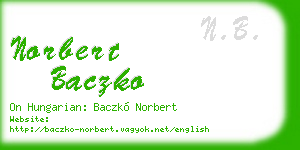 norbert baczko business card