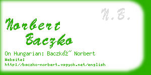 norbert baczko business card